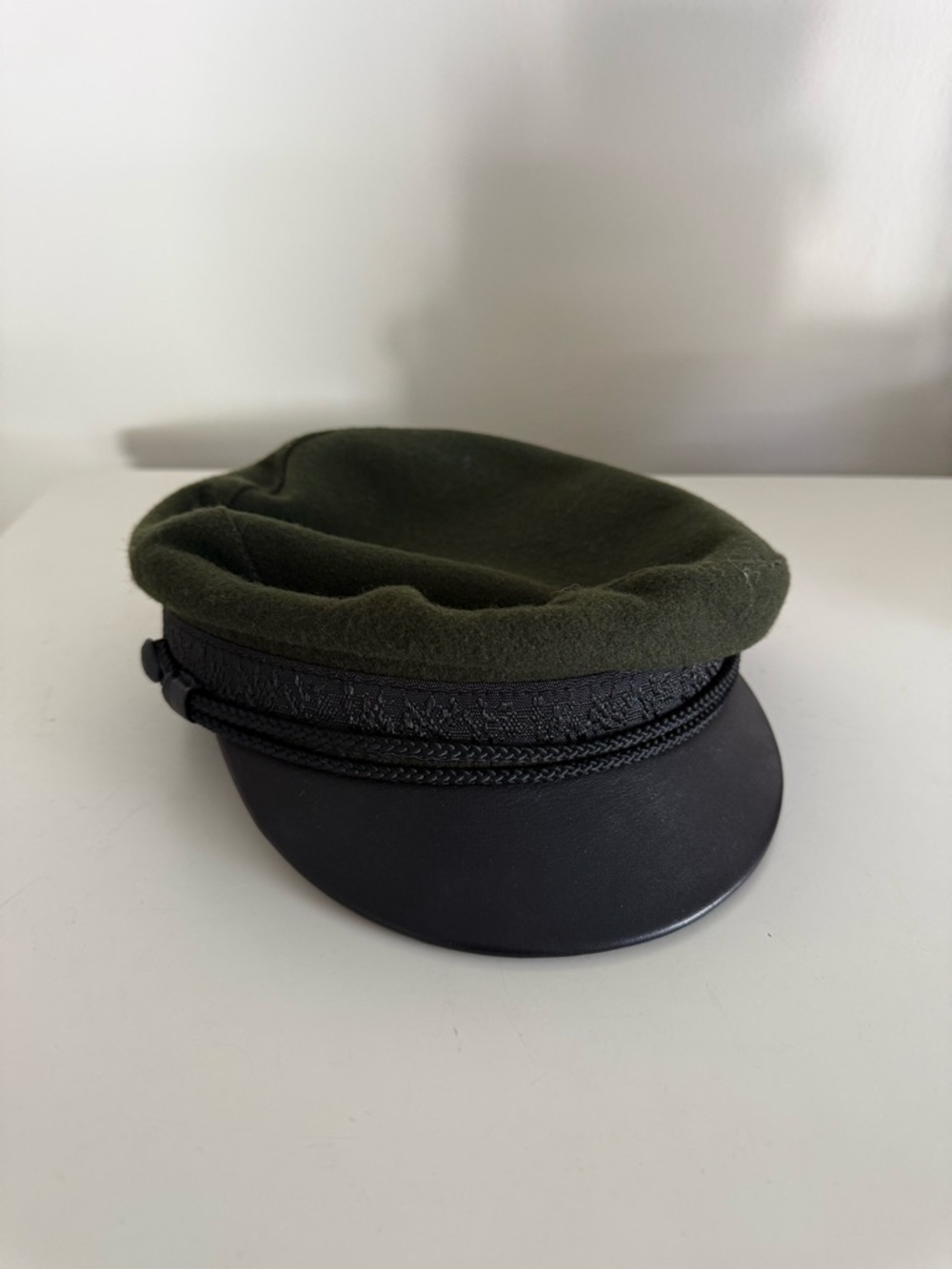 Olive Green Wool-Blend Hat